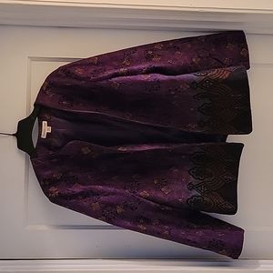 Coldwater Creek Size 18W Purple/Gold Blazer/Jacket